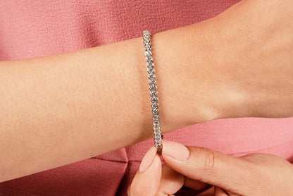Half Bezel Confidence Lab - Grown Diamond Tennis Bracelet with 5.02 ct.(finished) 2.9mm - Luxury Time NYC