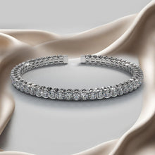 Load image into Gallery viewer, Half Bezel Set Flexible Diamond Bangle with 3.03 ct.(finished) 2.5mm - Luxury Time NYC