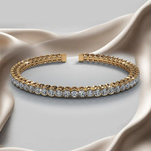 Load image into Gallery viewer, Half Bezel Set Flexible Diamond Bangle with 5.00 ct.(finished) 3mm - Luxury Time NYC