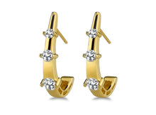 Load image into Gallery viewer, Half Scoop Diamond Earrings with 0.32 ct.(finished) 1.4mm, 2.25mm, 2.75mm - Luxury Time NYC