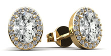 Load image into Gallery viewer, Halo Oval Diamond Stud Earrings with 0.80 ct. (2X0.33 ct. center diamonds) - Luxury Time NYC