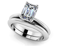 Load image into Gallery viewer, Heart Felt Emerald Cut Bridal Set Diamond with 0.50 ct.(finished) 6x4mm - Luxury Time NYC