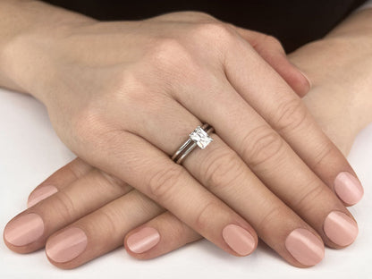 Heart Felt Emerald Cut Bridal Set Diamond with 1.50 ct.(finished) 8x6mm - Luxury Time NYC