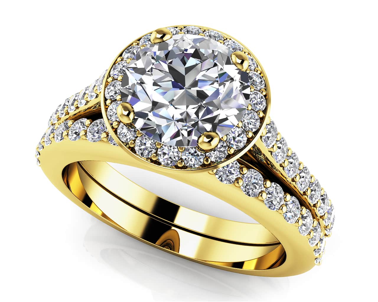 Heavenly Diamond Halo Bridal Set Diamond with 1.99 ct. (1.25 ct. center diamond) - Luxury Time NYC