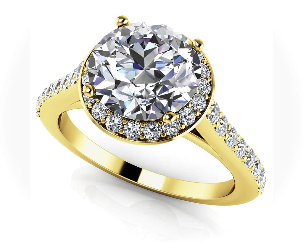 Heavenly Halo Diamond Engagement Ring with 1.17 ct. (0.75 ct. center diamond) - Luxury Time NYC