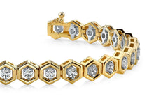 Load image into Gallery viewer, Hexagon Link Diamond Bracelet with 1.50 ct.(finished) 2.2mm - Luxury Time NYC