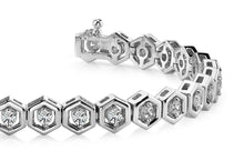 Load image into Gallery viewer, Hexagon Link Diamond Bracelet with 1.50 ct.(finished) 2.2mm - Luxury Time NYC