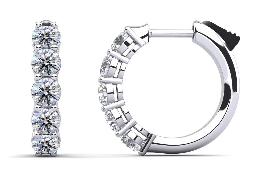 Hypnotic Diamond Hoop Earrings with 1.05 ct.(finished) 3mm - Luxury Time NYC