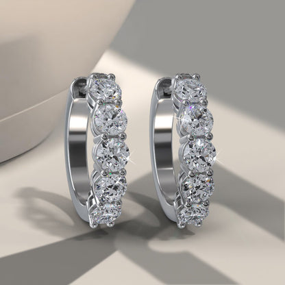 Hypnotic Diamond Hoop Earrings with 2.50 ct.(finished) 4mm - Luxury Time NYC