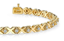 Load image into Gallery viewer, Illusion X And Diamond Bracelet with 0.66 ct.(finished) 1.5mm - Luxury Time NYC