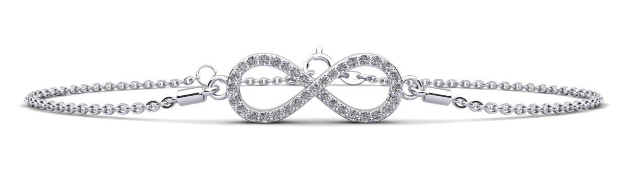 Illustrious Infinity Diamond Adjustable Diamond Bracelet with 0.27 ct.(finished) 1.1mm, 1.2mm - Luxury Time NYC