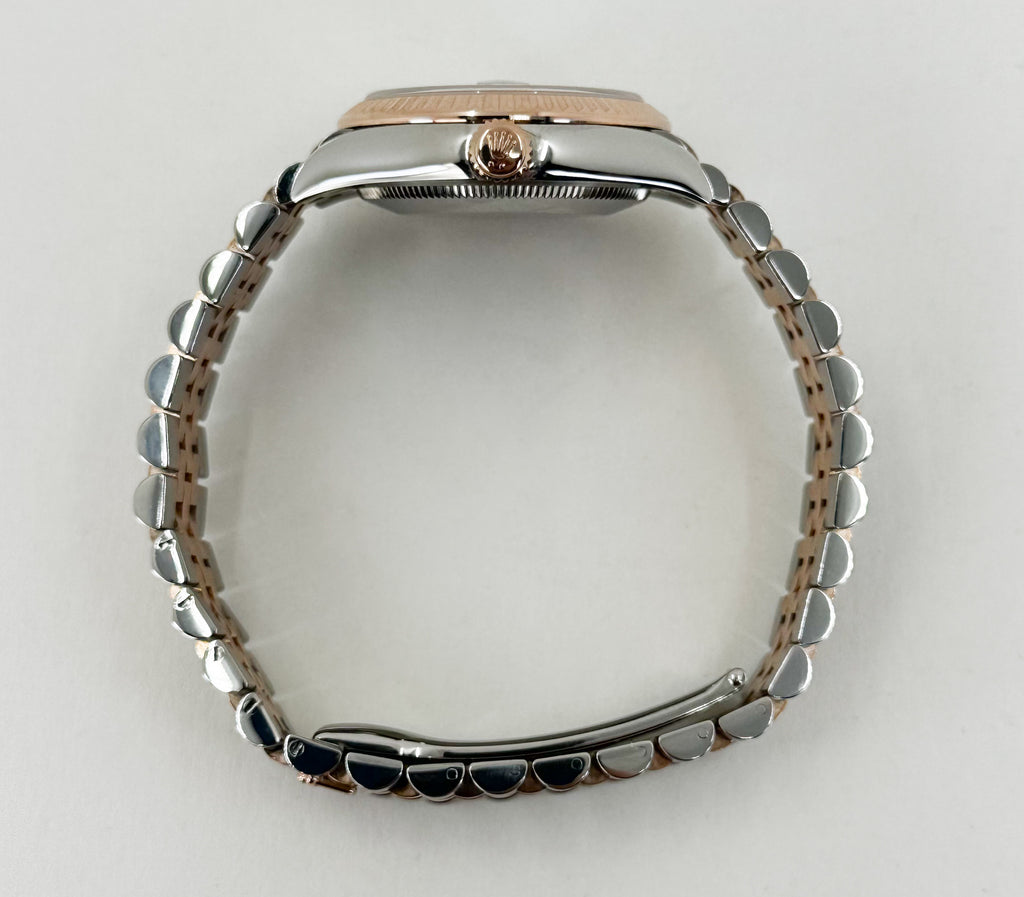 Rolex Lady-Datejust 31 Rose Gold/Steel White Roman Dial & Fluted Bezel Jubilee Bracelet 278271