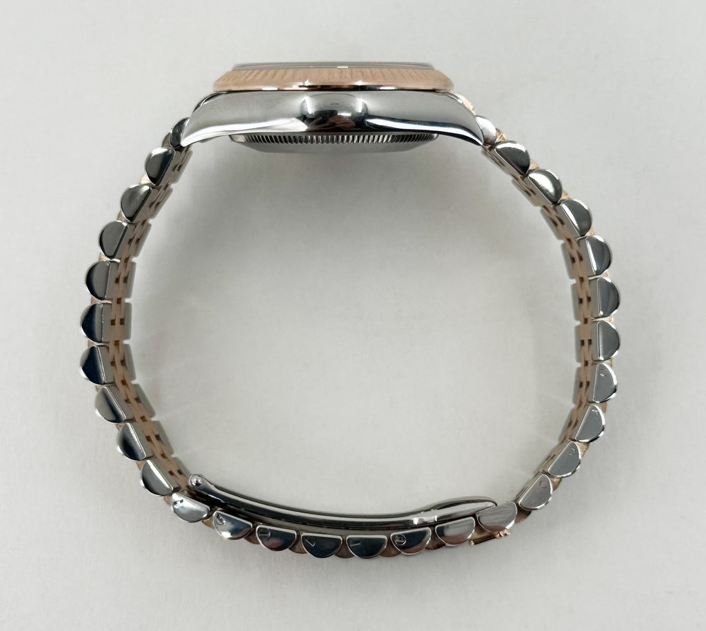 Rolex Lady-Datejust 31 Rose Gold/Steel White Roman Dial & Fluted Bezel Jubilee Bracelet 278271