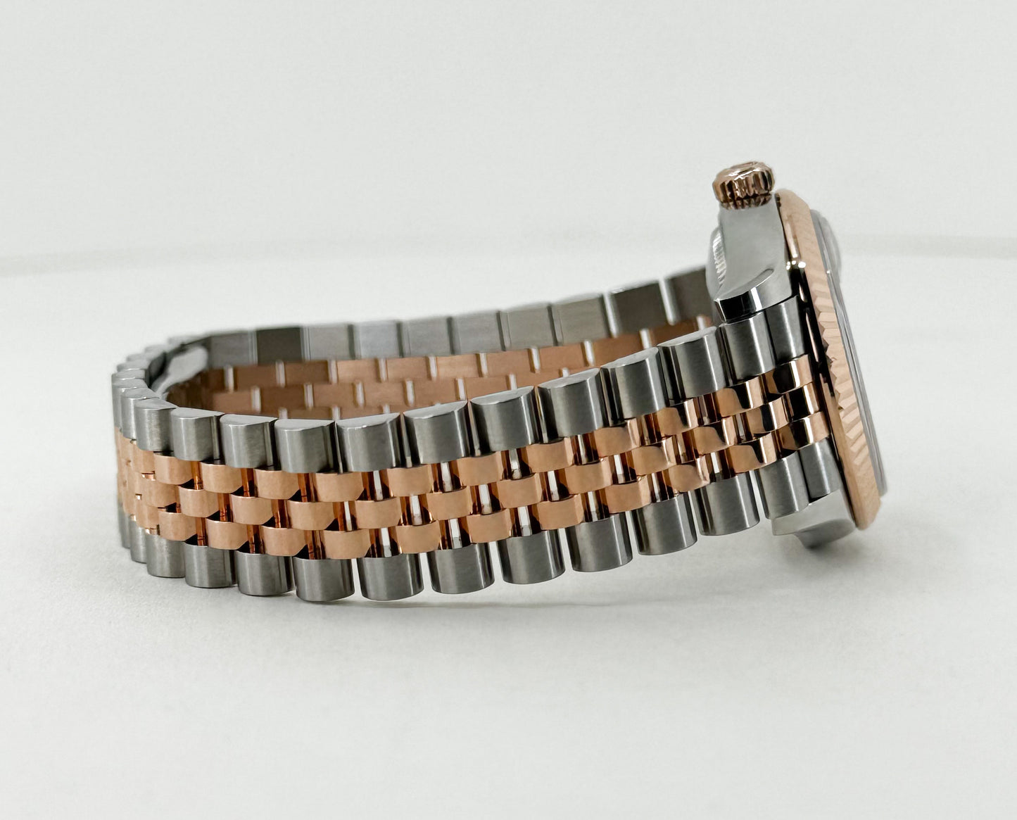 Rolex Lady-Datejust 31 Rose Gold/Steel White Roman Dial & Fluted Bezel Jubilee Bracelet 278271