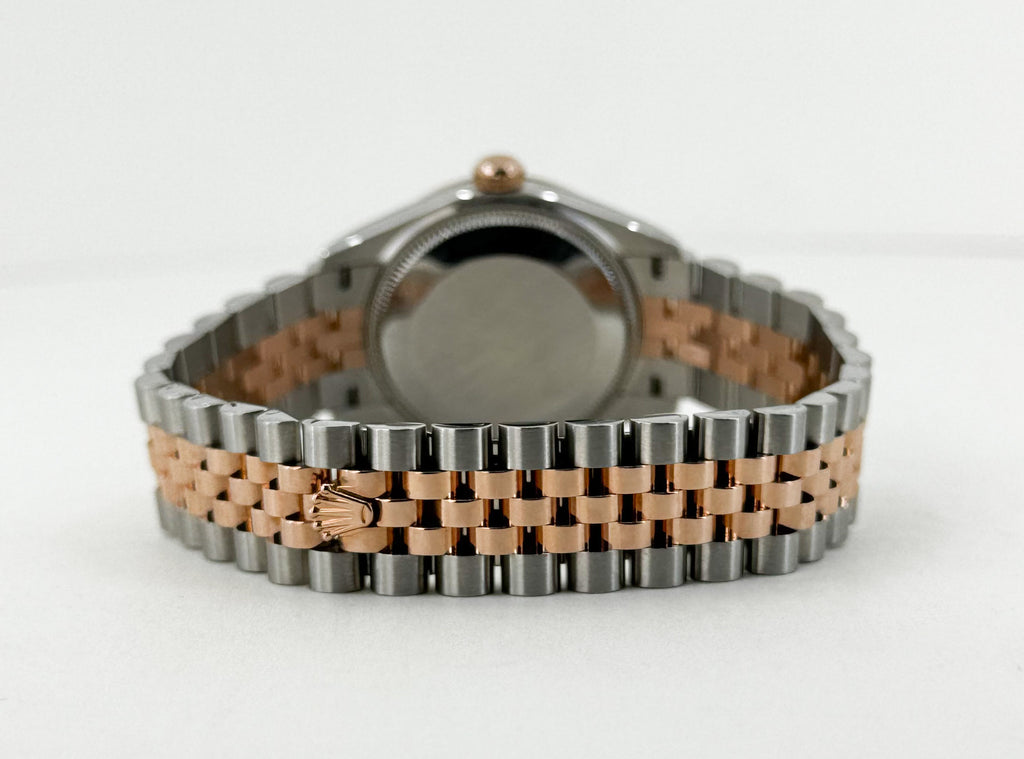 Rolex Lady-Datejust 31 Rose Gold/Steel White Roman Dial & Fluted Bezel Jubilee Bracelet 278271