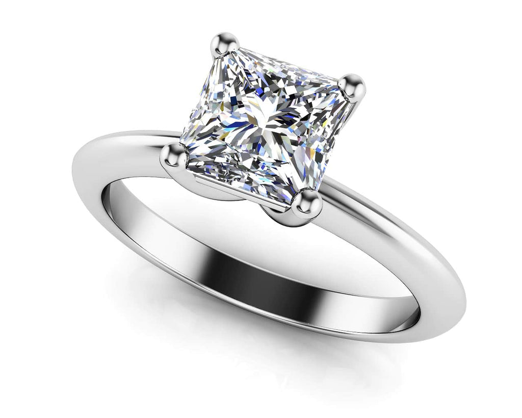 Infinite Love Princess Cut Diamond Solitaire Diamond Engagement Ring with 0.75 ct.(finished) 5mm - Luxury Time NYC