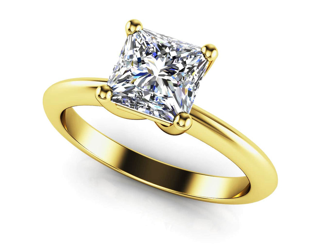 Infinite Love Princess Cut Diamond Solitaire Diamond Engagement Ring with 0.75 ct.(finished) 5mm - Luxury Time NYC