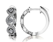 Load image into Gallery viewer, Infinity Diamond Hoop Earrings with 0.72 ct.(finished) 1mm, 2.5mm - Luxury Time NYC