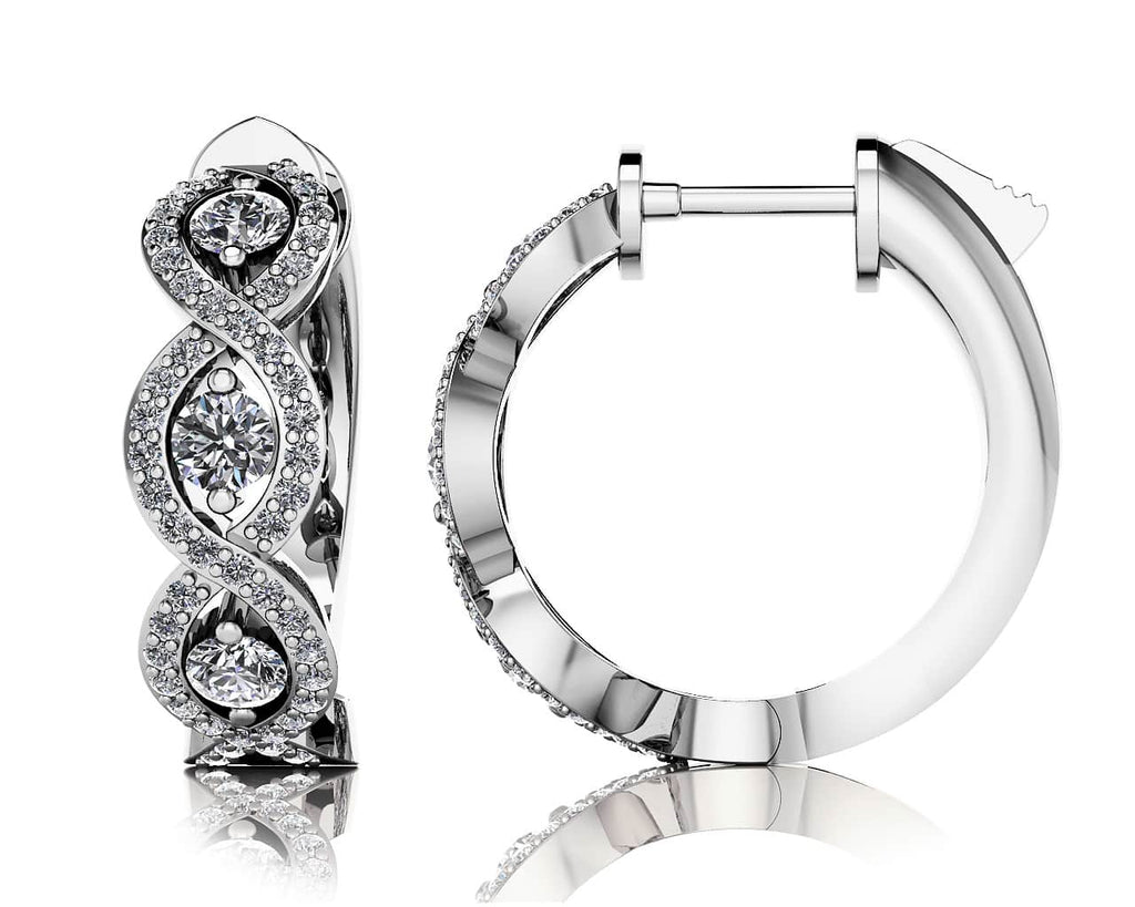 Infinity Lab - Grown Diamond Hoop Earrings with 0.72 ct.(finished) 1mm, 2.5mm - Luxury Time NYC