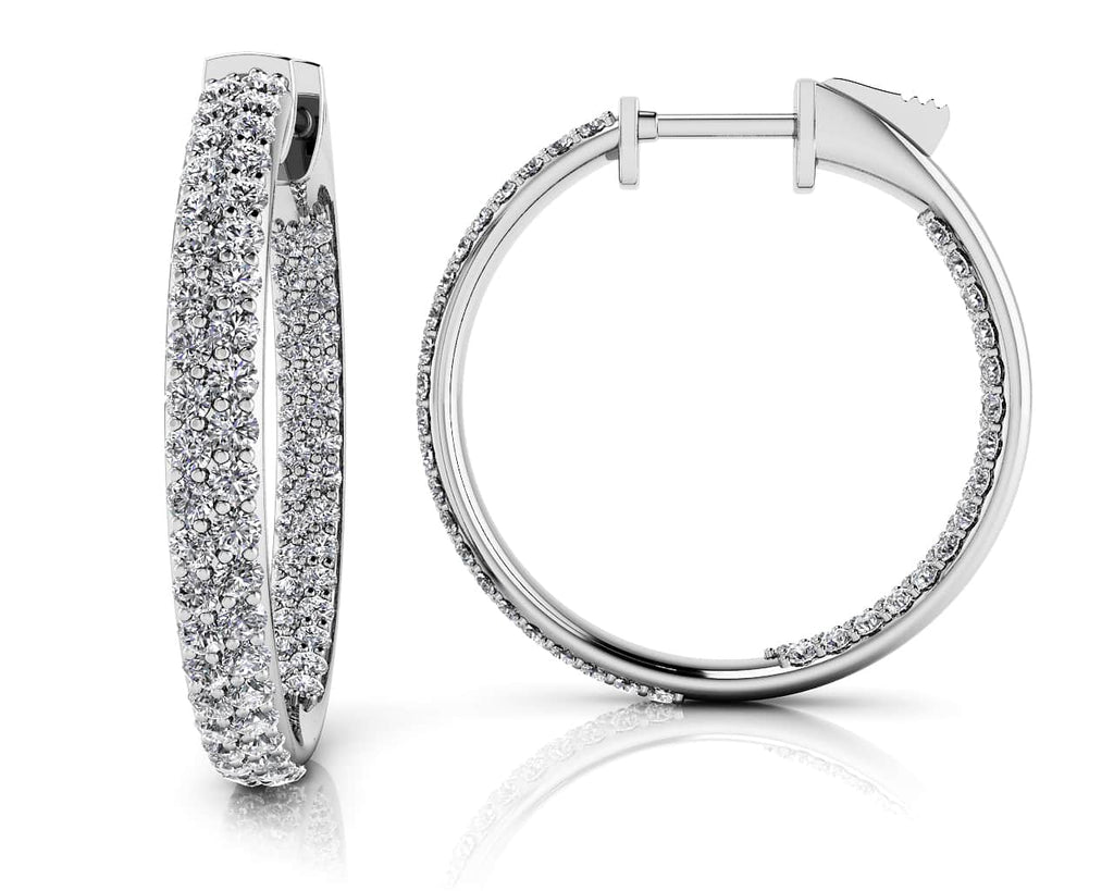 Inside Out Diamond Pave Hoop Earrings Small Lab - Grown Diamond with 1.04 ct.(finished) 1mm - Luxury Time NYC