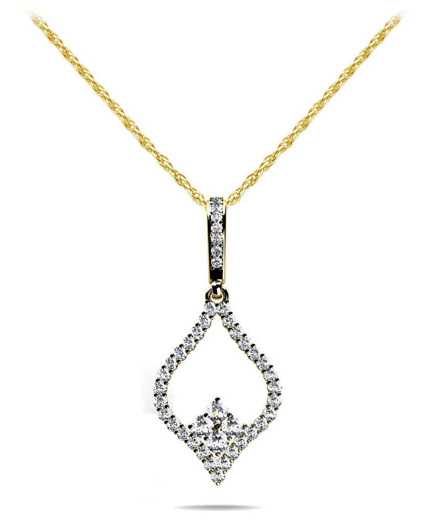 Inverted Heart Diamond Pendant with 0.37 ct.(finished) 1.2mm, 1.6mm - Luxury Time NYC