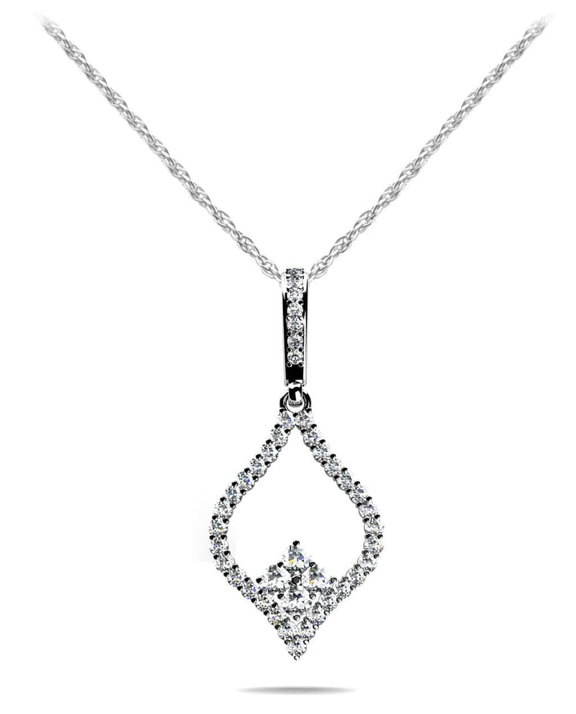 Inverted Heart Diamond Pendant with 0.99 ct.(finished) 1.2mm, 1.7mm, 2.7mm - Luxury Time NYC