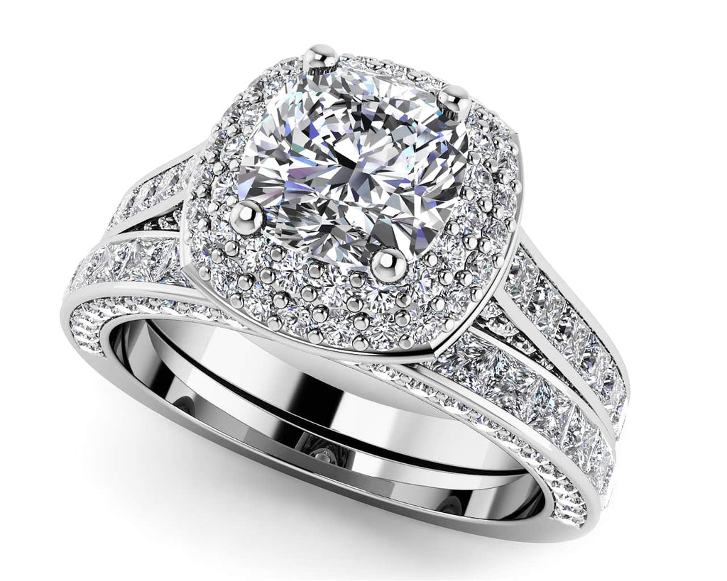 Journey Diamond Double Frame Bridal Set Diamond with 3.50 ct. (1.50 ct. center diamond) - Luxury Time NYC