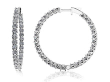 Load image into Gallery viewer, Large Diamond Hoop Earrings Diamond with 2.97 ct.(finished) 2mm - Luxury Time NYC