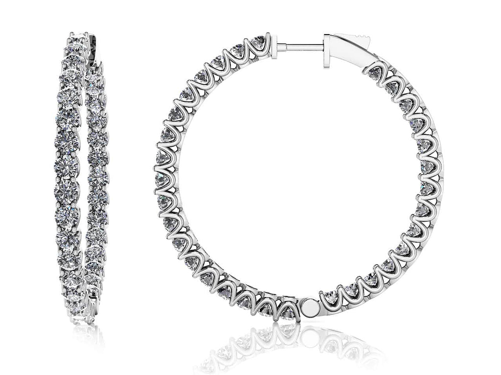 Large Diamond Hoop Earrings Diamond with 8.96 ct.(finished) 3.5mm - Luxury Time NYC