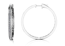 Load image into Gallery viewer, Large Prong Set Diamond Lined Hoops Diamond with 2.20 ct.(finished) 2.4mm - Luxury Time NYC