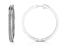 Load image into Gallery viewer, Large Shared Prong Single Row Diamond Hoops Diamond with 1.42 ct.(finished) 1.3mm - Luxury Time NYC