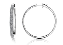 Load image into Gallery viewer, Large Triple Row Diamond Hoop Earrings with 1.78 ct.(finished) 1.1mm - Luxury Time NYC