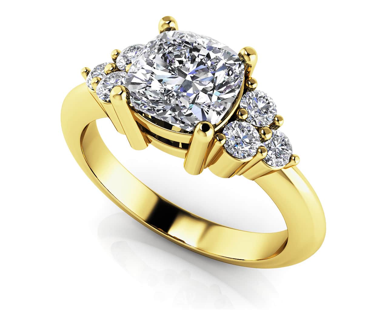 Lasting Impression Cushion Diamond Engagement Ring with 1.71 ct. (1.50 ct. center diamond) - Luxury Time NYC