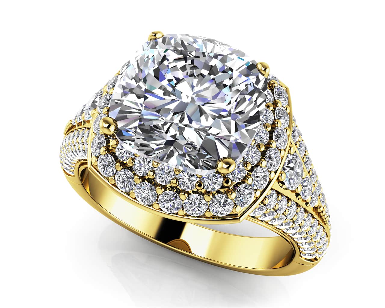 Lasting Legacy Cushion Cut Stone Shape Lab - Grown Diamond Engagement Ring with 3.06 ct. (2.00 ct. center diamond) - Luxury Time NYC