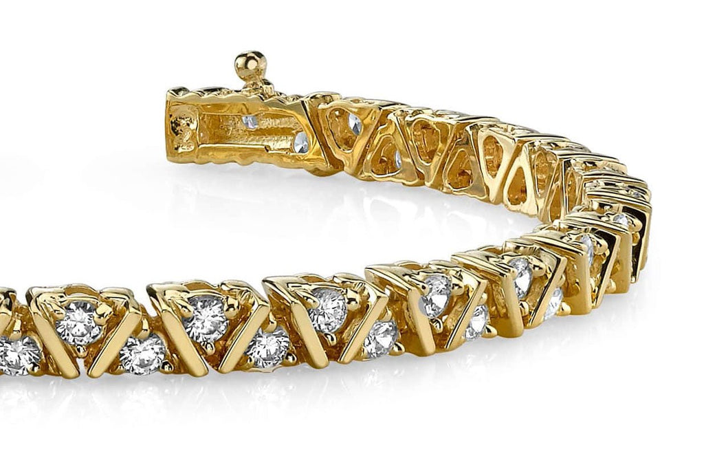 Leaning Fence Diamond Bracelet with 1.02 ct.(finished) 1.4mm - Luxury Time NYC