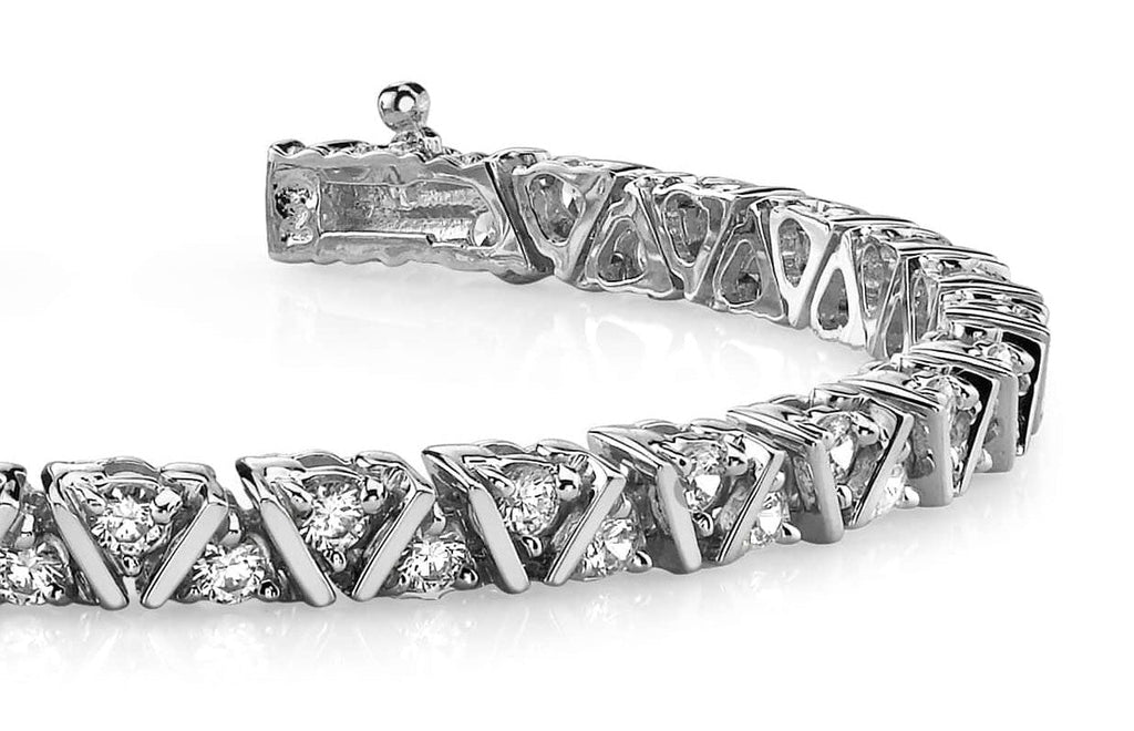 Leaning Fence Diamond Bracelet with 1.02 ct.(finished) 1.4mm - Luxury Time NYC