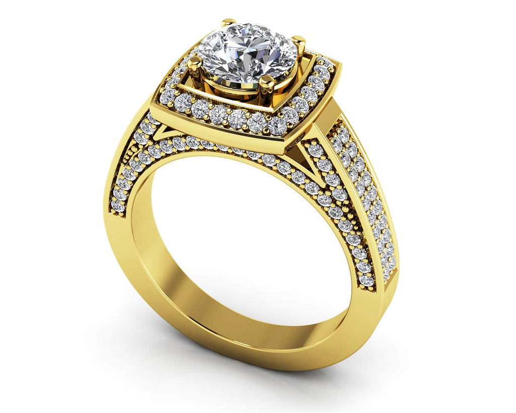 Legacy Diamond Frame Vintage Style Diamond Engagement Ring with 1.19 ct. (0.50 ct. center diamond) - Luxury Time NYC