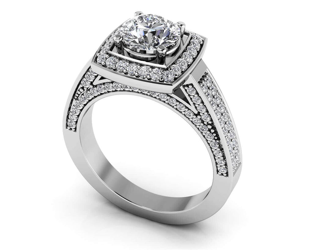 Legacy Diamond Frame Vintage Style Diamond Engagement Ring with 1.19 ct. (0.50 ct. center diamond) - Luxury Time NYC