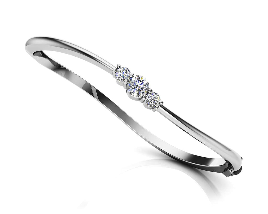 Legendary Curved Diamond Bangle with 0.26 ct.(finished) 2.5mm, 3.3mm - Luxury Time NYC