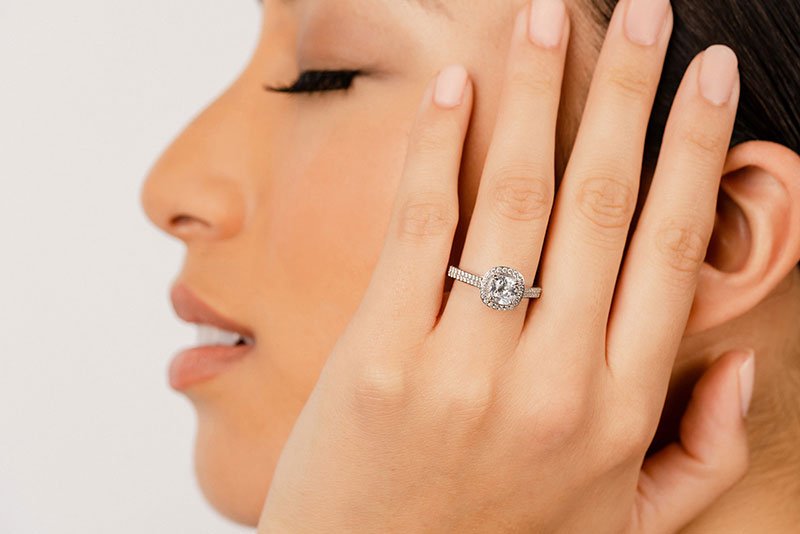 Limitless Love Cushion Cut Lab - Grown Diamond Engagement Ring with 0.96 ct. (0.50 ct. center diamond) - Luxury Time NYC