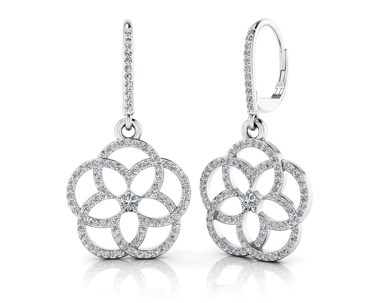 Love Blossom Lab - Grown Diamond Earrings with 1.11 ct.(finished) 1mm, 2.7mm - Luxury Time NYC