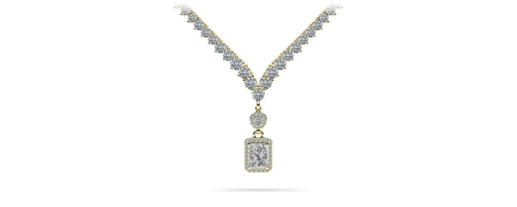 Love Spell Diamond Pendant 2 Row 3 Prong Diamond Necklace with 15.67 ct.(finished) - Luxury Time NYC