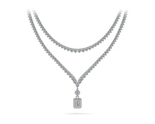 Load image into Gallery viewer, Love Spell Diamond Pendant 2 Row 3 Prong Diamond Necklace with 15.67 ct.(finished) - Luxury Time NYC