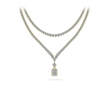 Load image into Gallery viewer, Love Spell Diamond Pendant 2 Row 3 Prong Diamond Necklace with 15.67 ct.(finished) - Luxury Time NYC