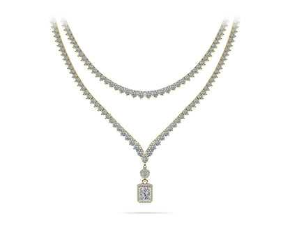 Love Spell Diamond Pendant 2 Row 3 Prong Lab - Grown Diamond Necklace with 15.67 ct.(finished) - Luxury Time NYC
