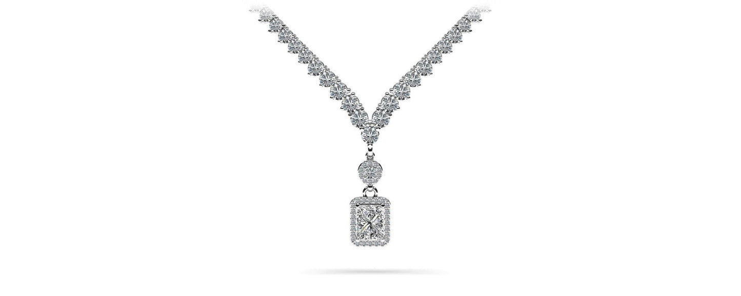 Love Spell Diamond Pendant 2 Row 3 Prong Lab - Grown Diamond Necklace with 15.67 ct.(finished) - Luxury Time NYC