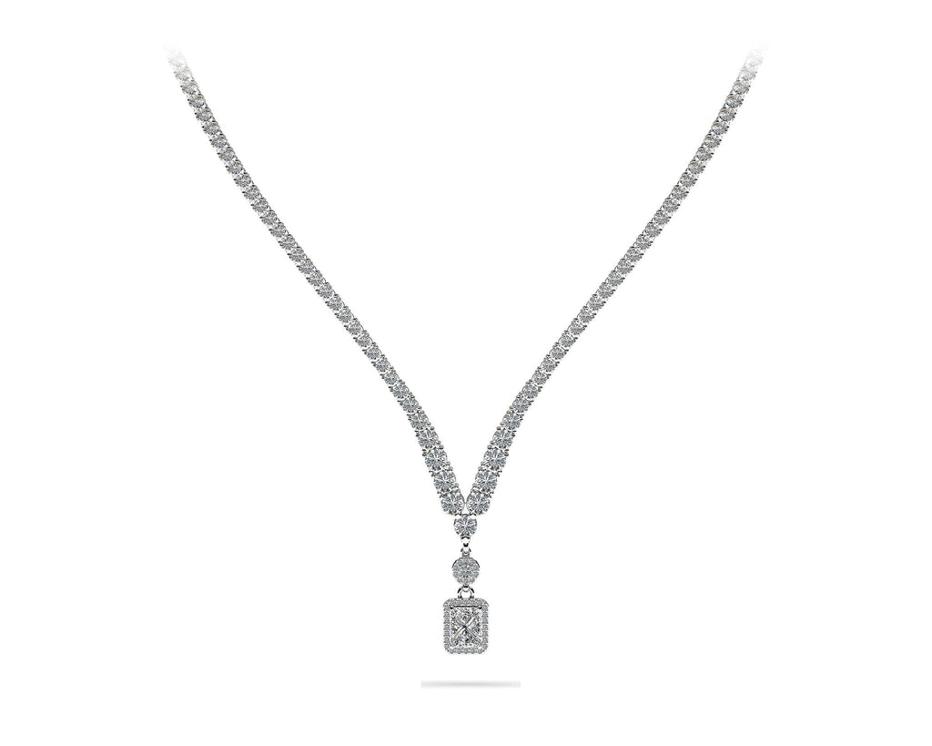 Love Spell Diamond Pendant 4 Prong V Diamond Necklace with 10.11 ct.(finished) - Luxury Time NYC