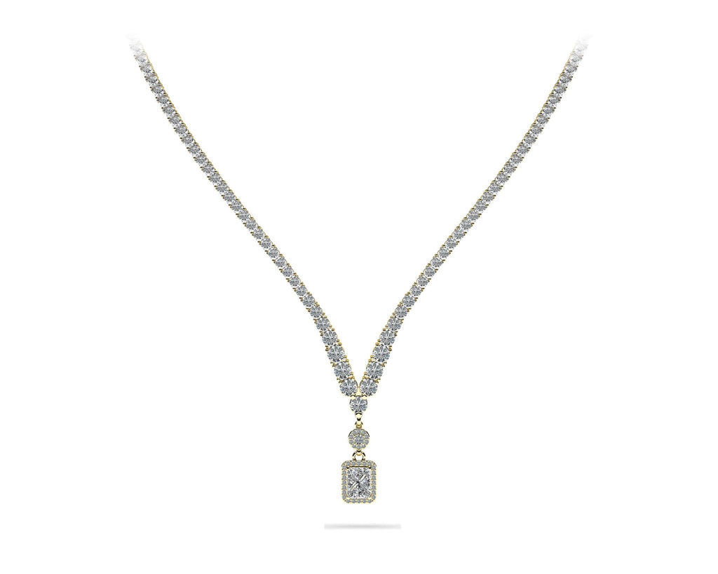 Love Spell Diamond Pendant 4 Prong V Diamond Necklace with 10.11 ct.(finished) - Luxury Time NYC