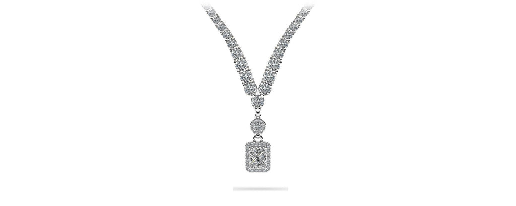 Love Spell Diamond Pendant 4 Prong V Diamond Necklace with 10.11 ct.(finished) - Luxury Time NYC