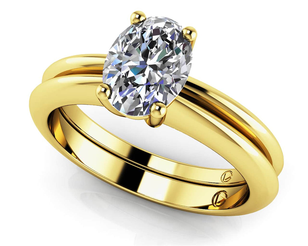 Love With No Limits Oval Solitaire Lab - Grown Diamond Bridal Set with 0.60 ct.(finished) 6x4mm - Luxury Time NYC